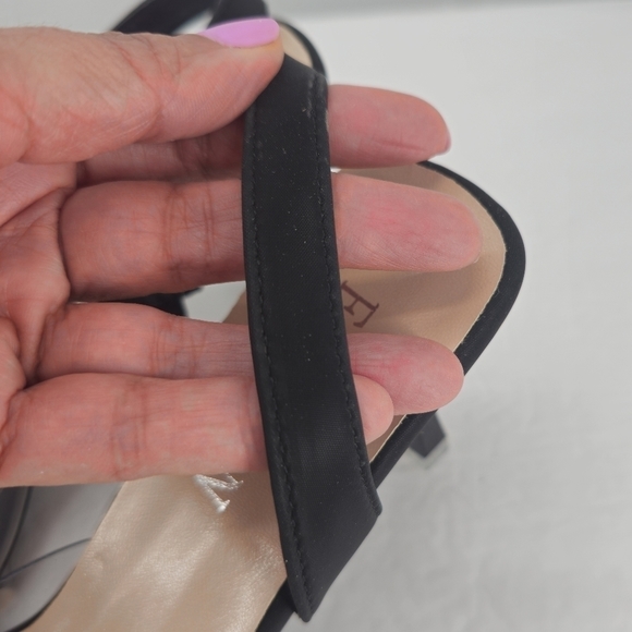 Black Clear Rhinestone Slingback Sandal Pumps - Picture 8 of 13